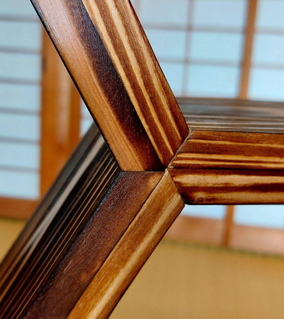 飾り棚　焼杉　宮大工作