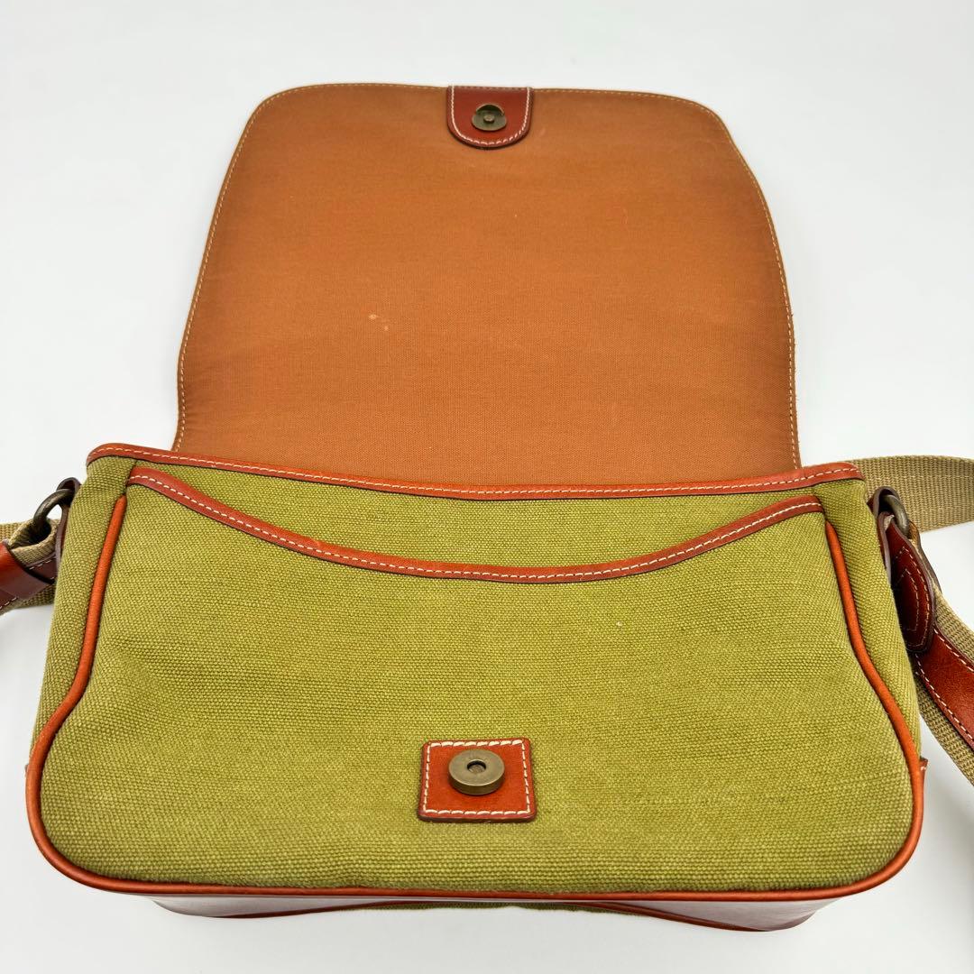 土屋鞄　メッセンジャーバッグ　ショルダーバッグ　レザー×キャンバス