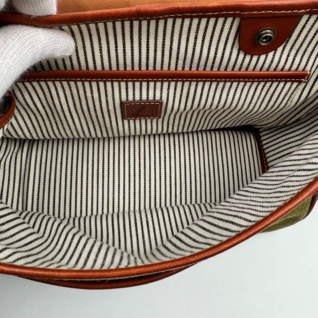 土屋鞄　メッセンジャーバッグ　ショルダーバッグ　レザー×キャンバス