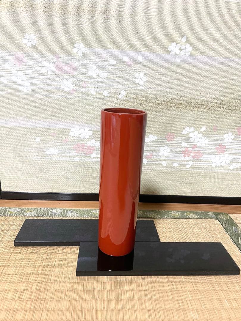 未使用　根来塗　花器　一輪挿し　花瓶　生花　華道　活花