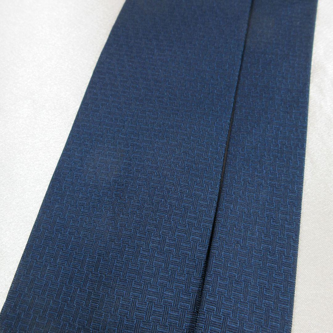 エルメス　H織り　ファソネ　星座　ネイビー　ネクタイ