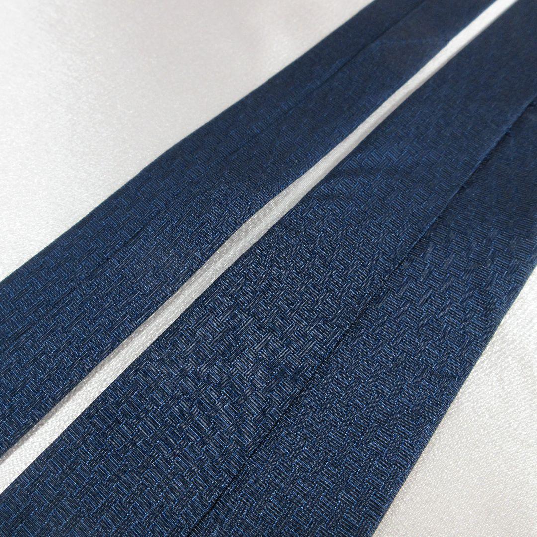 エルメス　H織り　ファソネ　星座　ネイビー　ネクタイ
