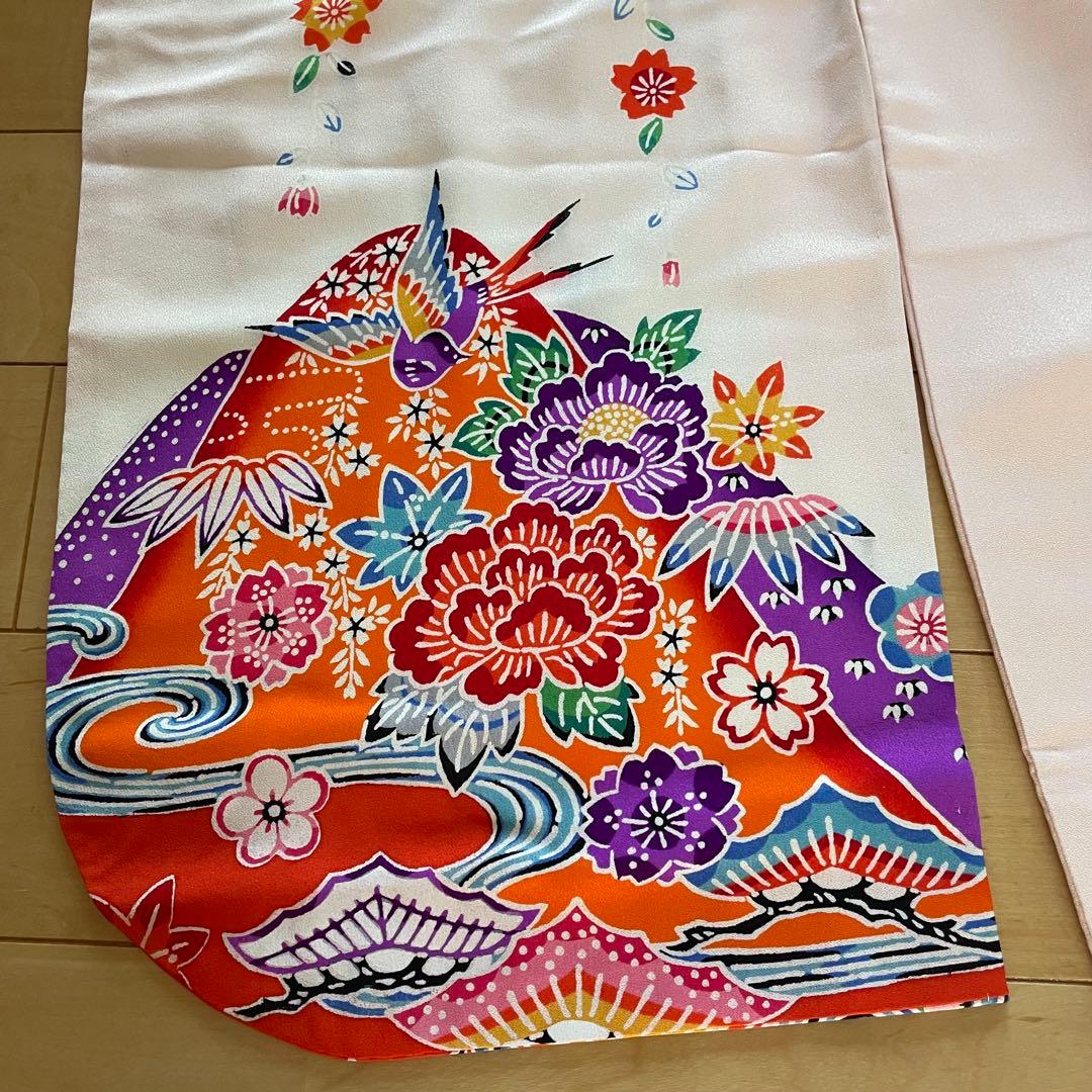 紅型　七五三　7歳　正絹着物セット　四つ身　四ツ身　七歳　花鳥柄