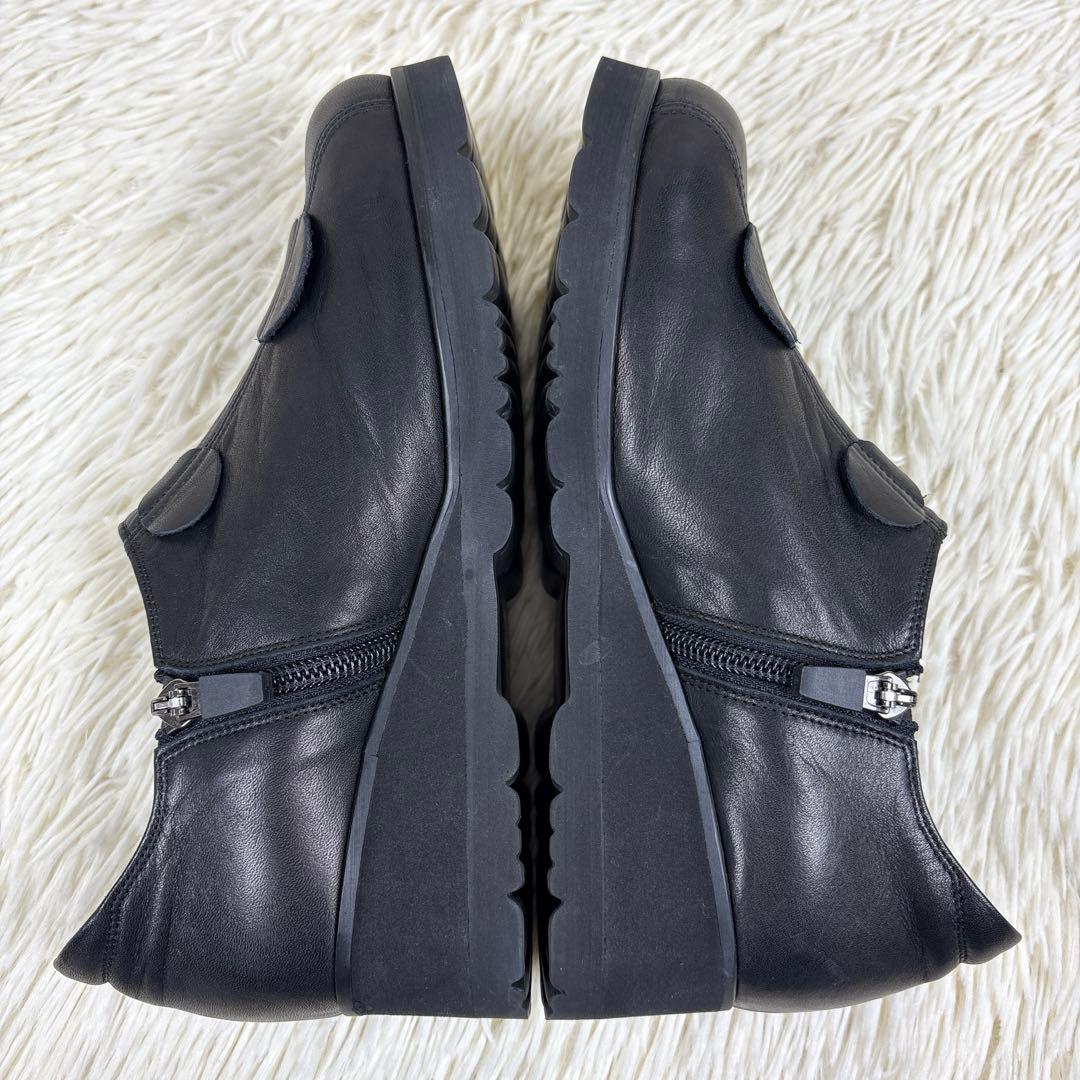 美品、慈雨、ジウ、センソユニコ、サイドジップ、レザーシューズ、靴