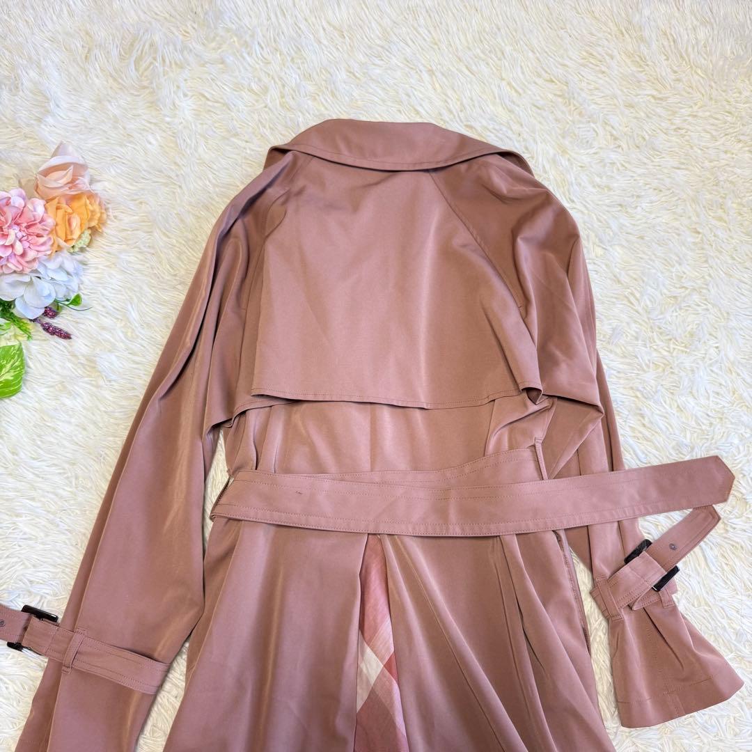 【ブルーレーベルクレストブリッジ】美品♡トレンチコート チェック ピンク 36
