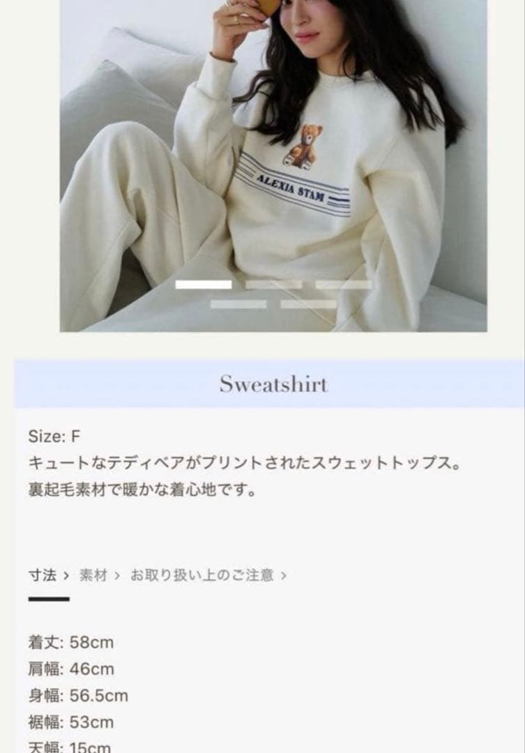 新品　alexiastamスウェット上下