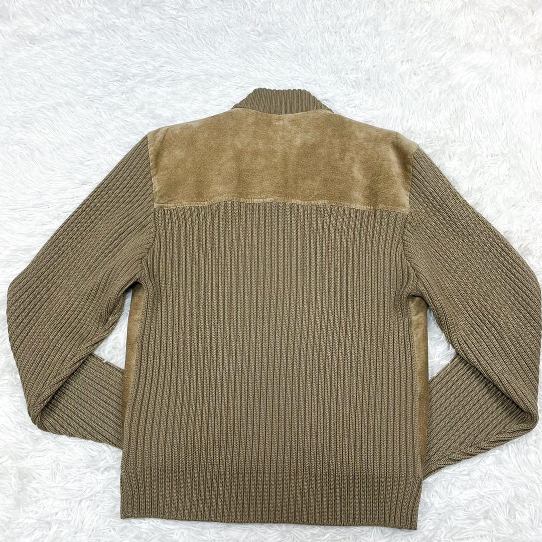 超希少 美品 アディダス レザー ニット 切替 ジャケット メタルロゴ 00s