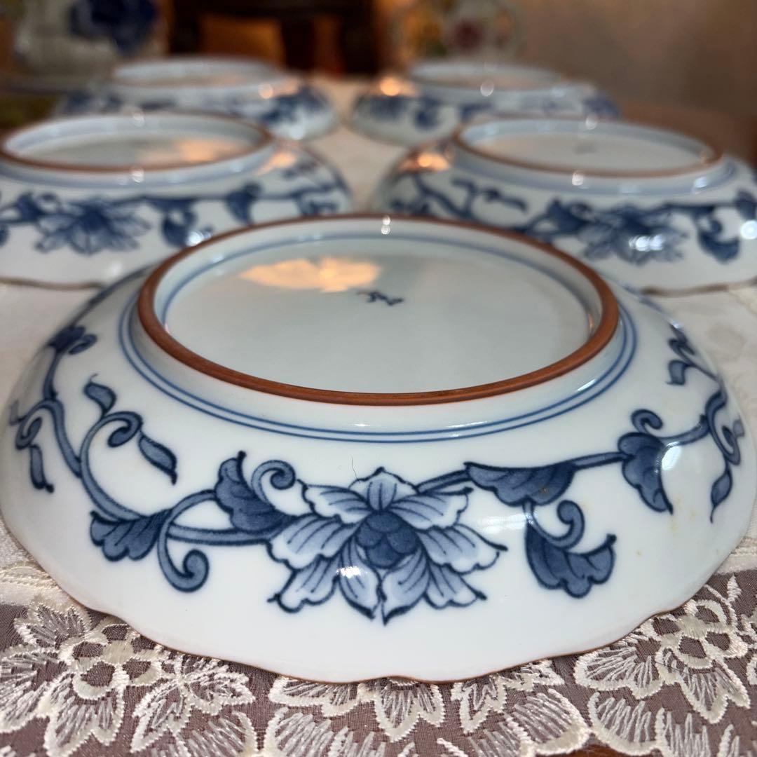 有田　波佐見焼　光玉　金彩　松竹梅　中皿　5枚セット　未使用