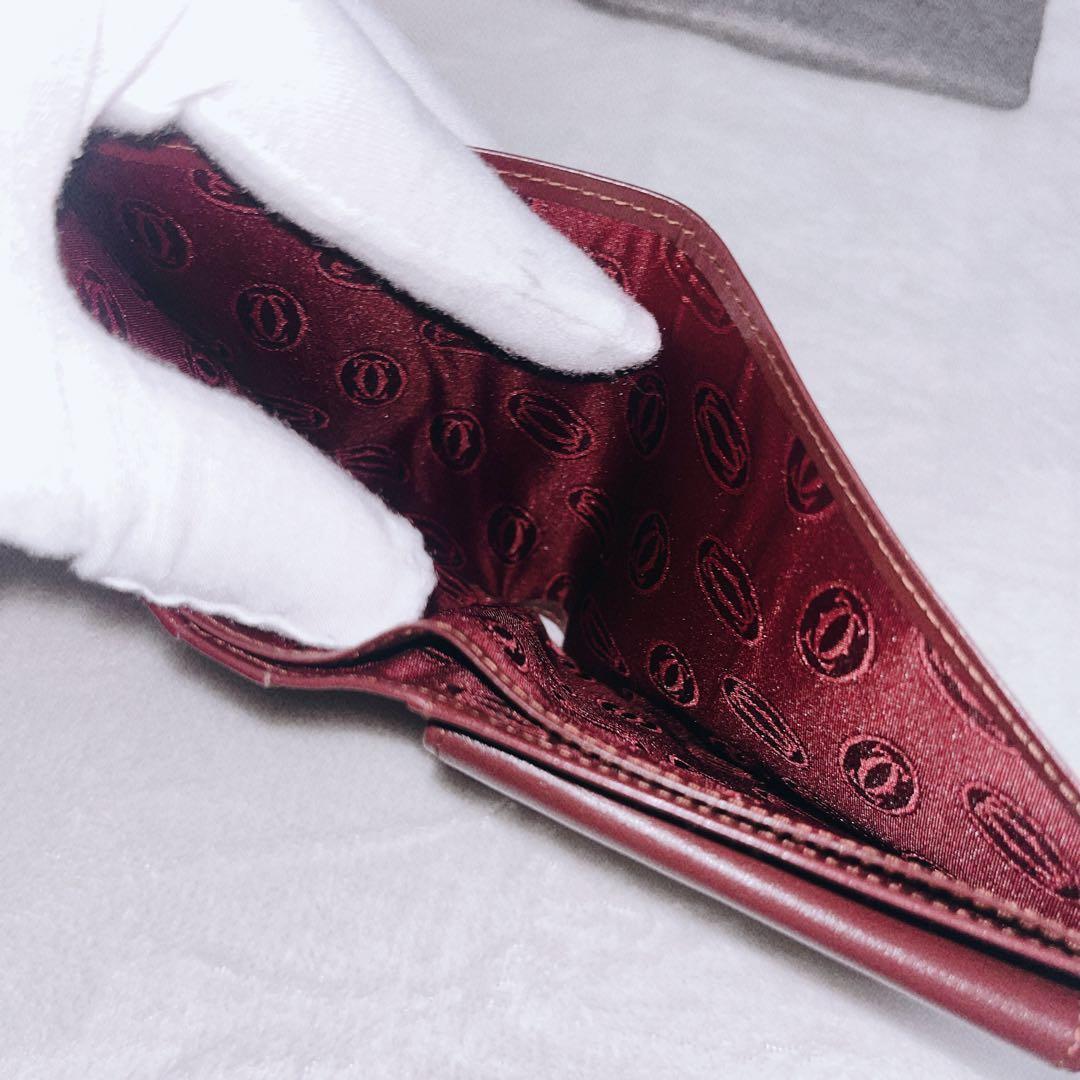 【極美品】Cartier カルティエ マストライン　二つ折り財布 　ゴールド金具
