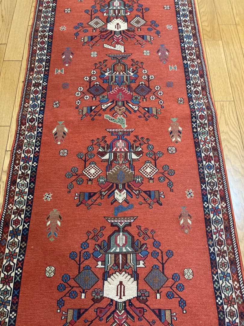 【在庫一掃セール】シールジャン キリム ウール 284cm×73cm