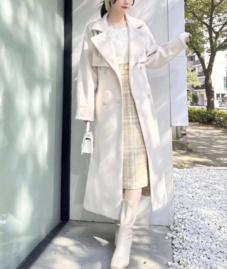 【美品】dazzlin 2WAYカラーレディコートアイボリーSサイズ 人気商品♪