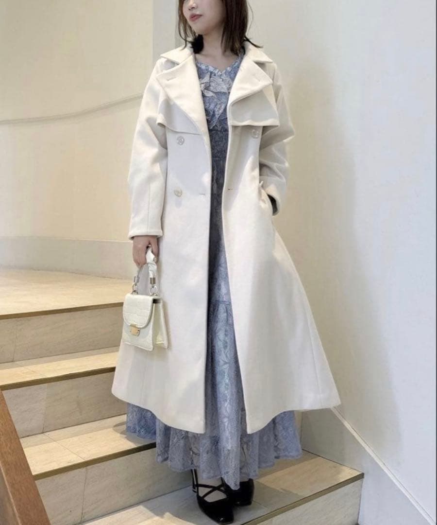 【美品】dazzlin 2WAYカラーレディコートアイボリーSサイズ 人気商品♪