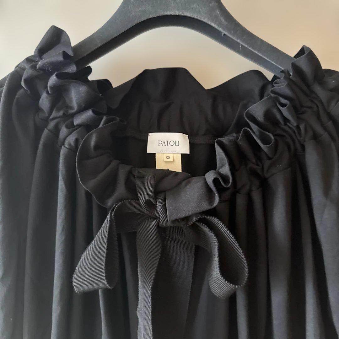 PATOU オーガニックコットンドローストリングTシャツ ブラック