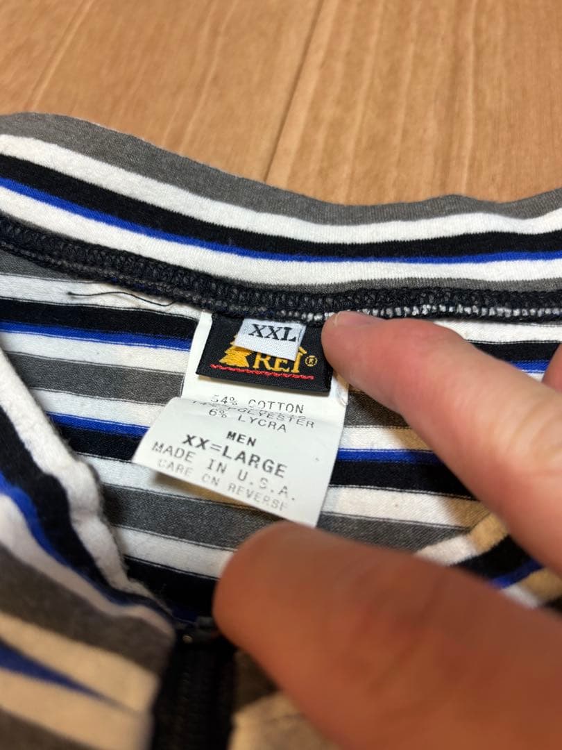 REI サイクリングジャージ コットン ボーダー XXL