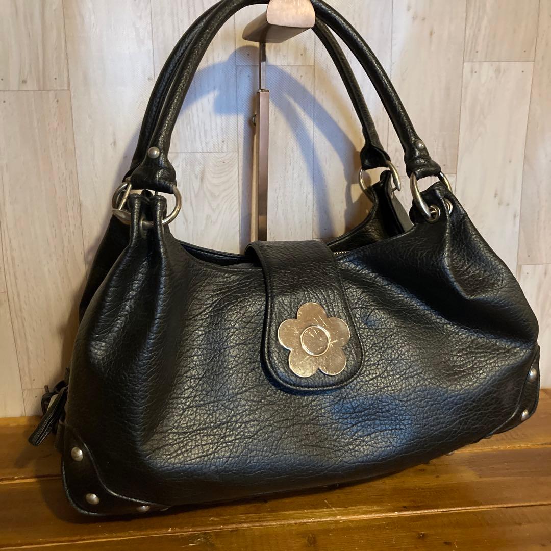 【希少】MARY QUANT 本革　肩掛け可　マリークワント　トートバッグ