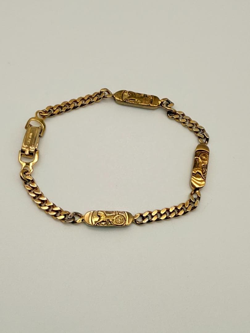 美品 ✨オールド CELINE サルキー 馬車 ブレスレット ゴールド