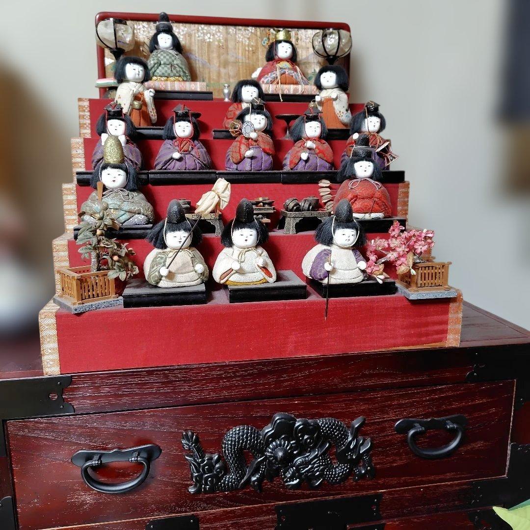 昭和レトロ雛人形 飾り5段　アンテーク