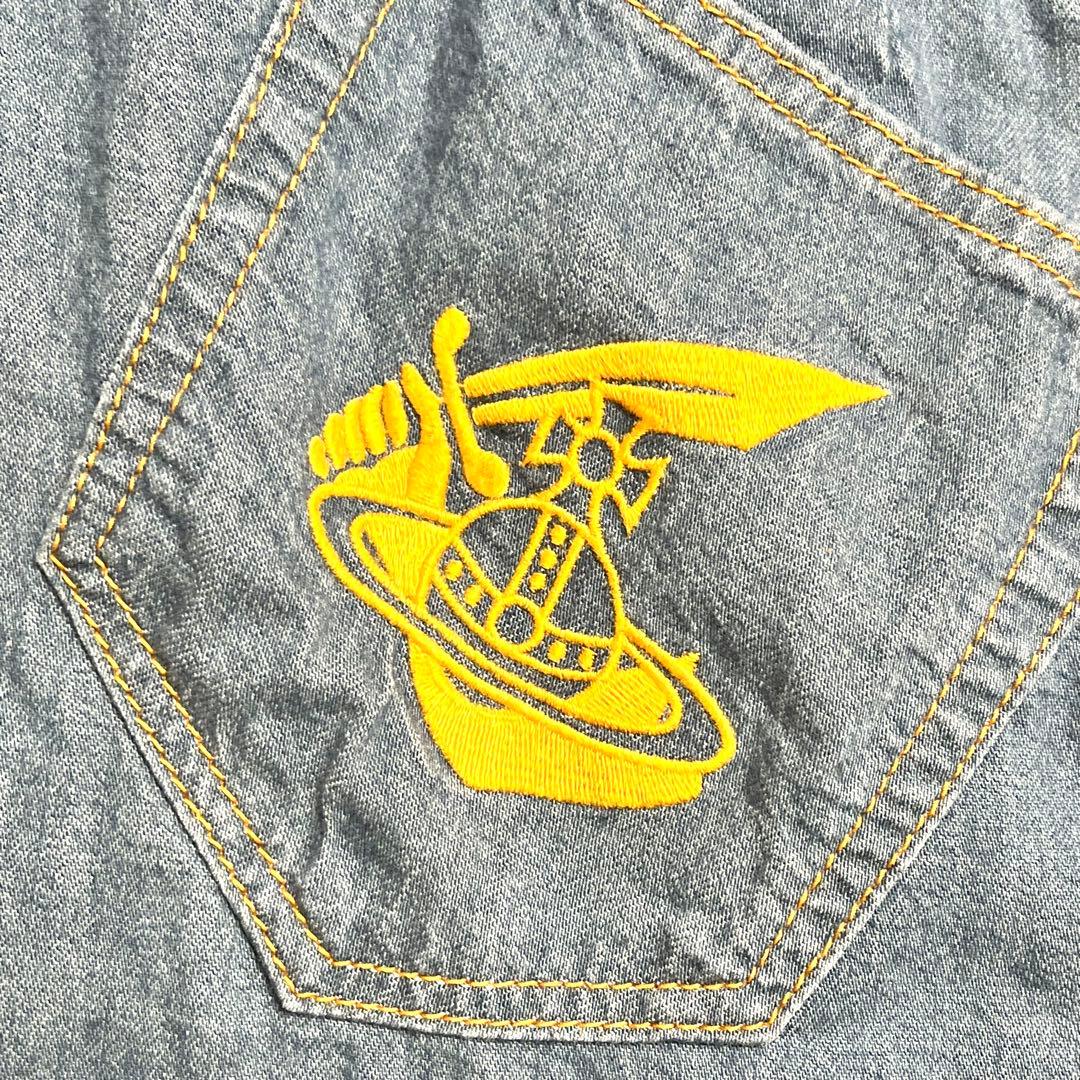 美品希少✨ヴィヴィアンウエストウッド デニム 変形巻きスカート オーブ 刺繍