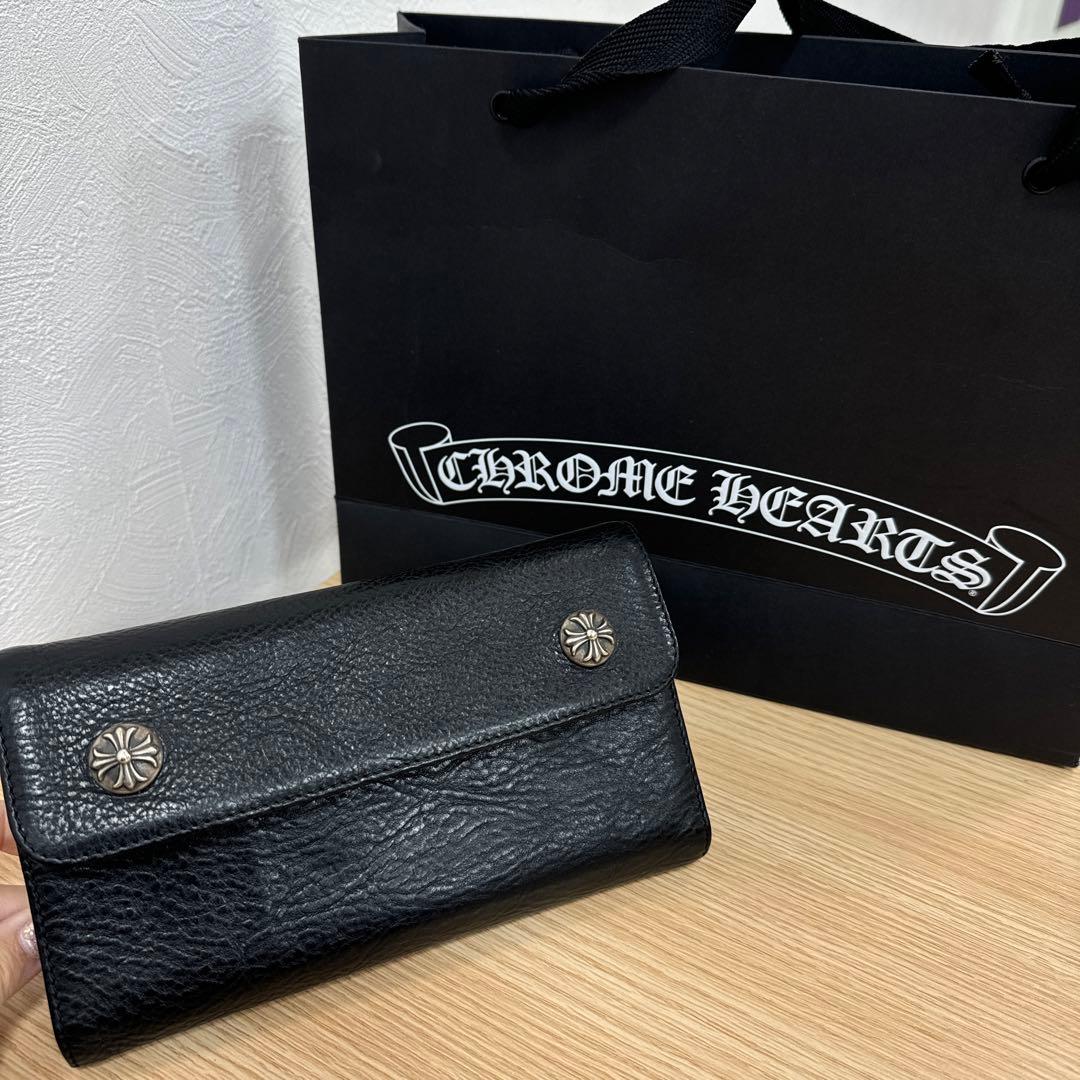クロムハーツ　長財布　黒　美品✨