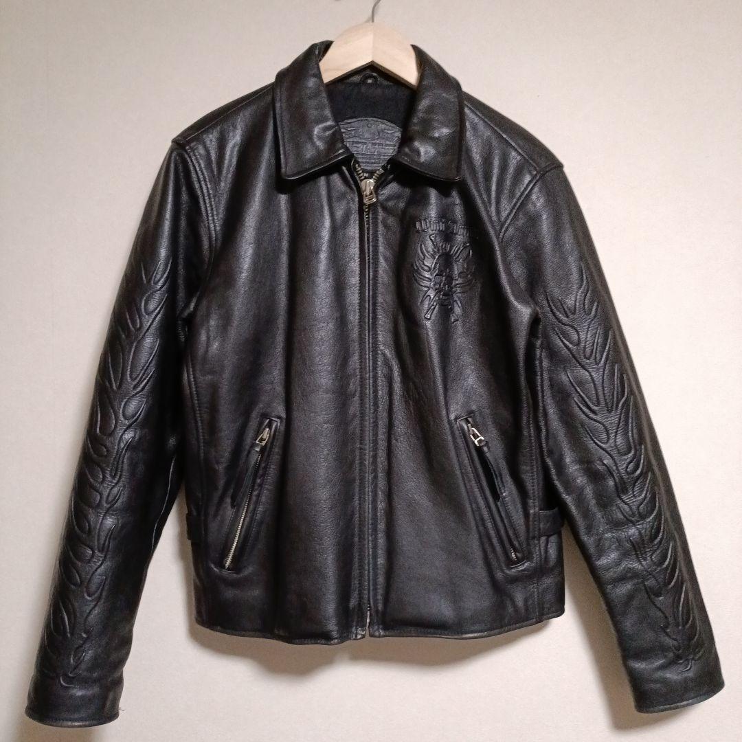 希少　Wind Armor レザージャケット　スカル　ファイヤー　本革