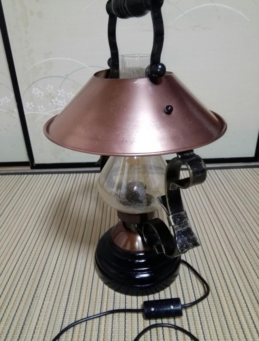 ☆a843、昭和　レトロ　アンティーク　オイルランプ風　スタンドランプ