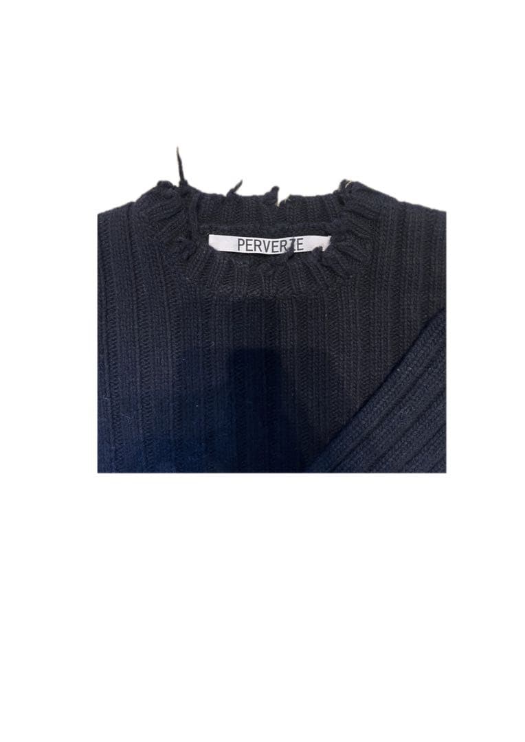 トップス perverze Crash Wide Snood Short Knit