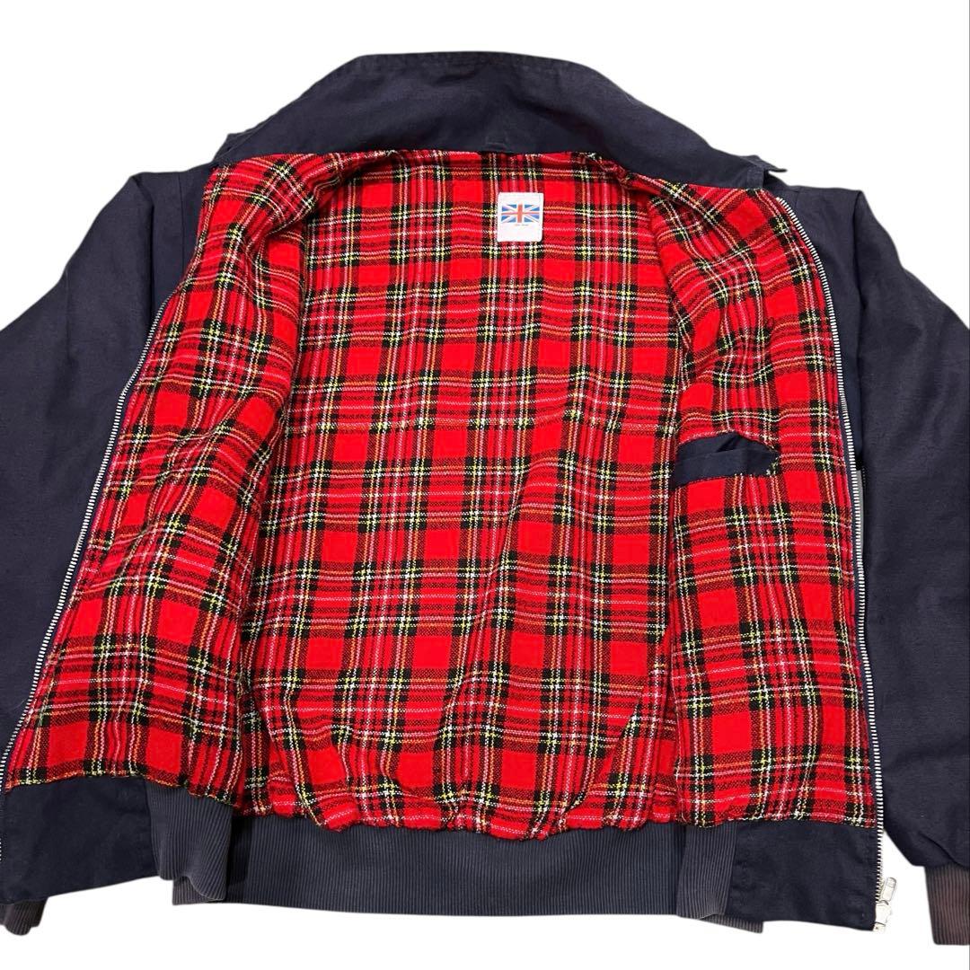 EURO VINTAGE UK製ハリントンジャケット NAVY/タータンチェック