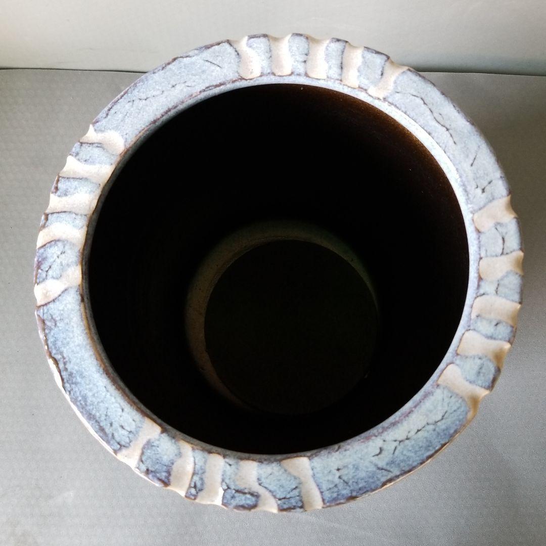 信楽焼　傘立て  ストライプ 高さ４３cm