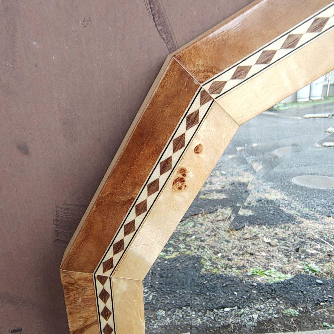 Italy【Wood Frame Mirror】木枠 象嵌 ウォールミラー