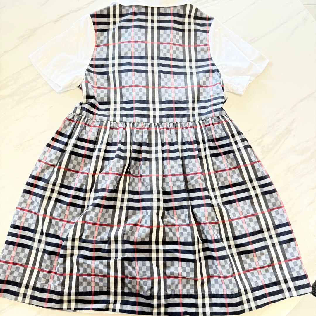 BURBERRY バーバリー 半袖 ワンピース 8Y 128cm チェック切替