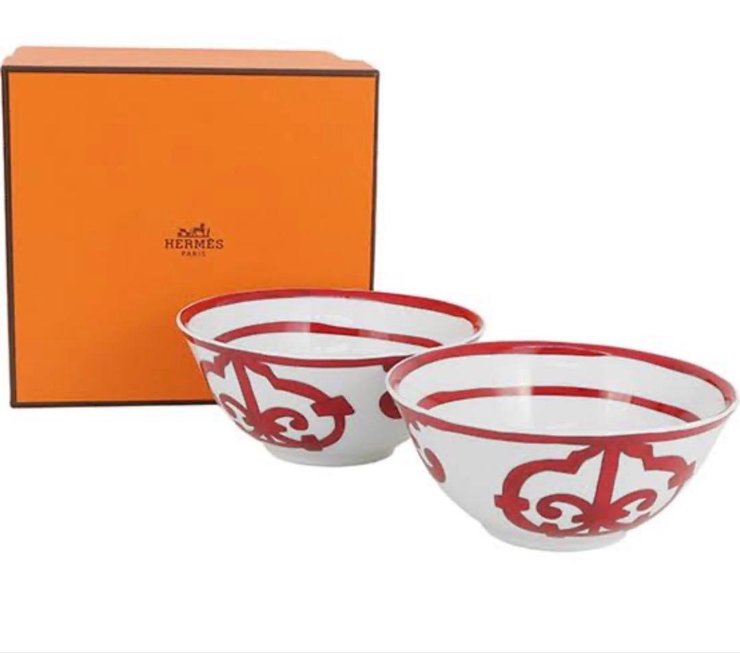 【新品・未使用】HERMES ライスボウル 〈ガダルキヴィール〉2個セット