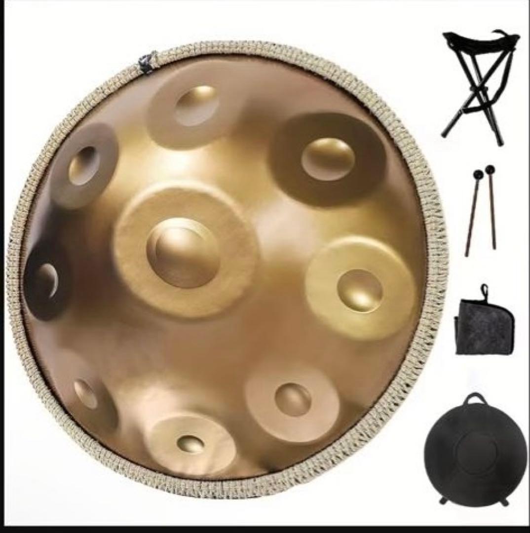 ※付属品に難あり　9音　スティールドラム　ハンドパン　スタンド、ケース付き