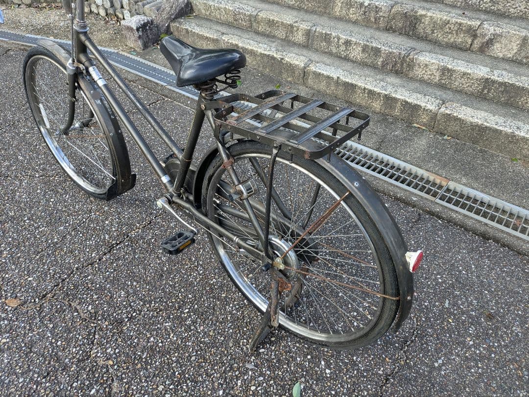 ナショナル　実用車　昭和　レトロ　自転車 ロッドブレーキ　ビンテージ