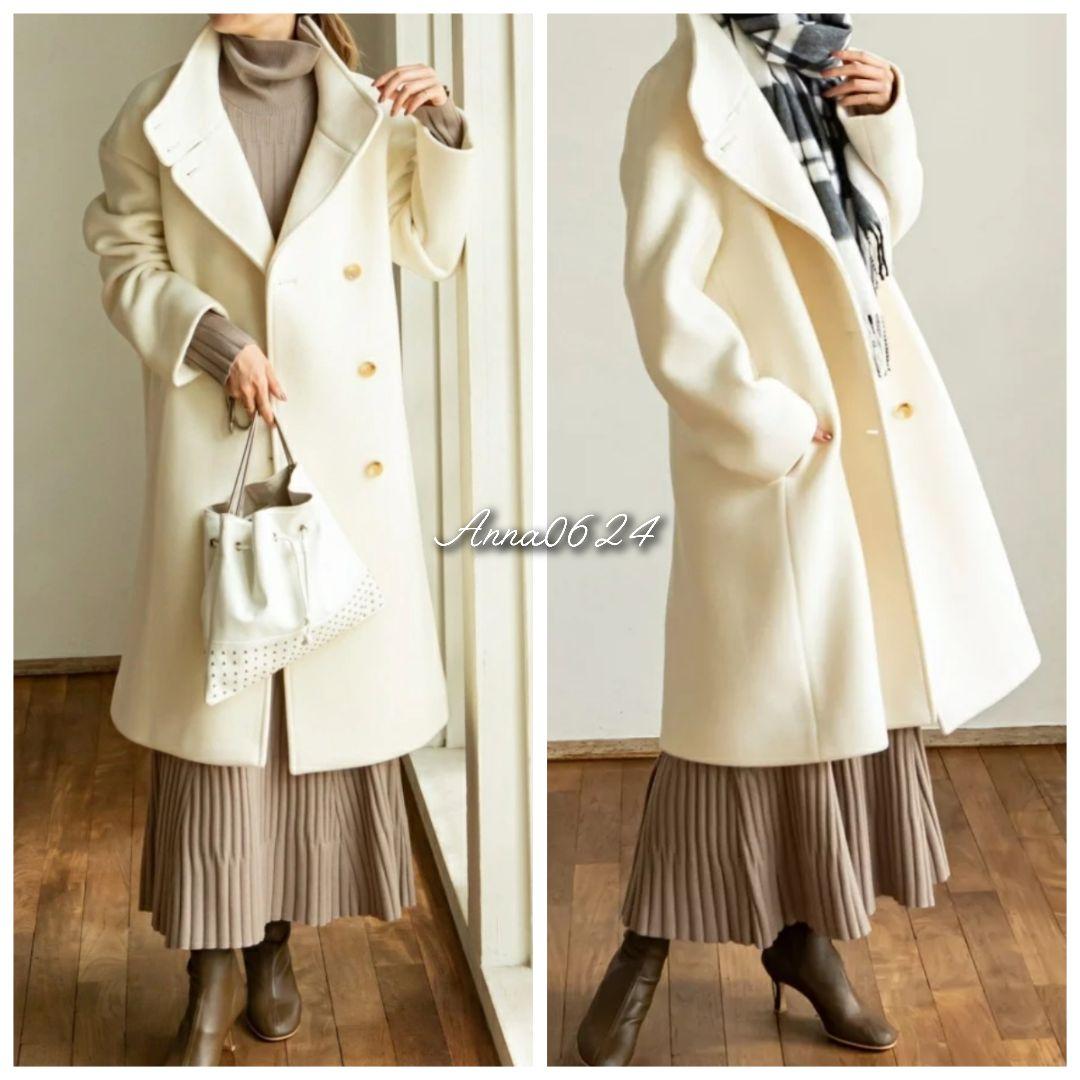 本日削除◆未使用◆ノーブル MTR ウール カシミヤ スタンドカラー コート