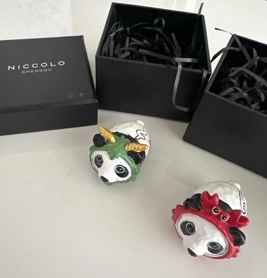 NICCOLO パンダの陶器置物 2個セット