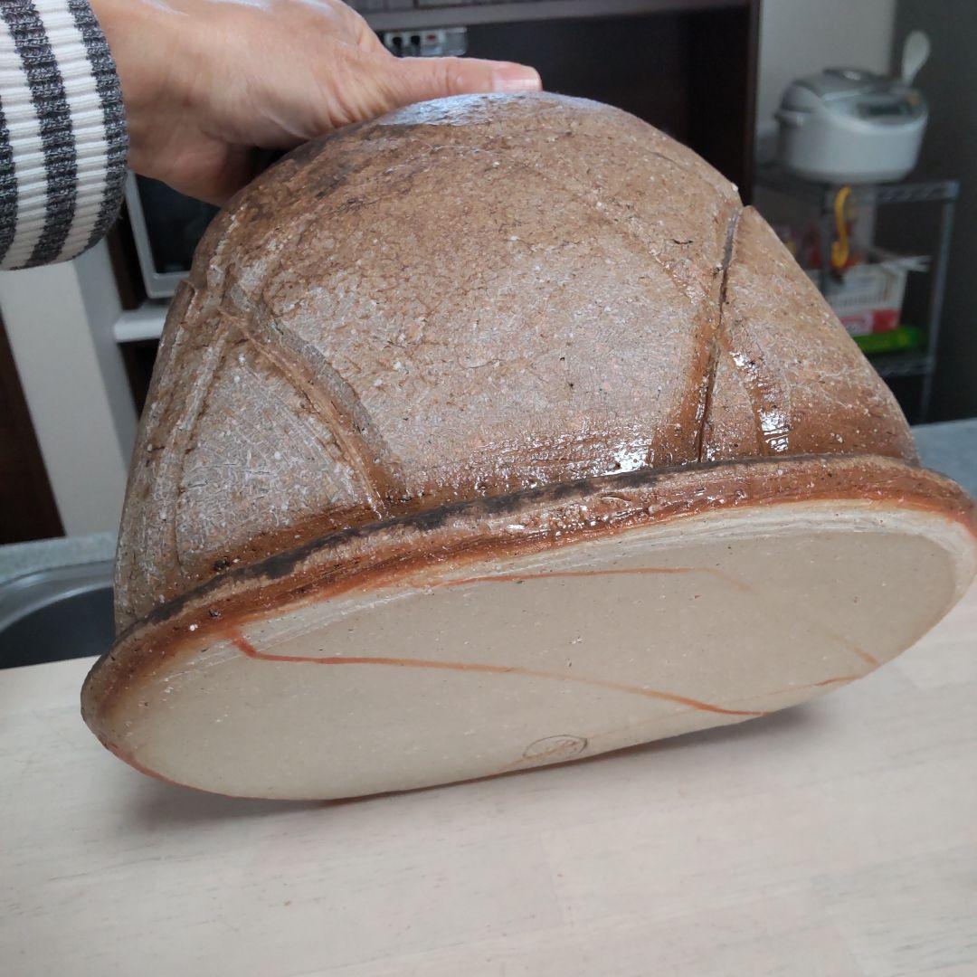 オシャレな　花器　備前焼