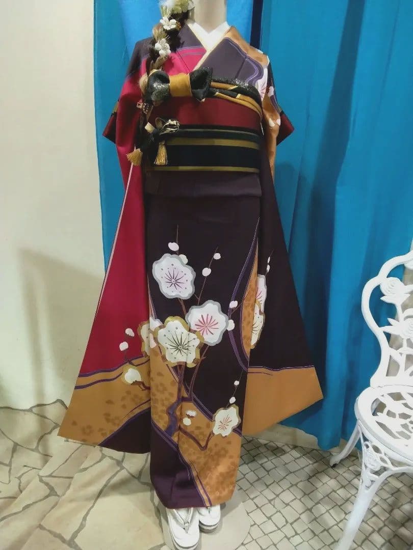 振袖フルセット、一蔵振袖落款、重ね衿帯揚げ帯締め、西陣袋帯、襦袢、トールサイズ