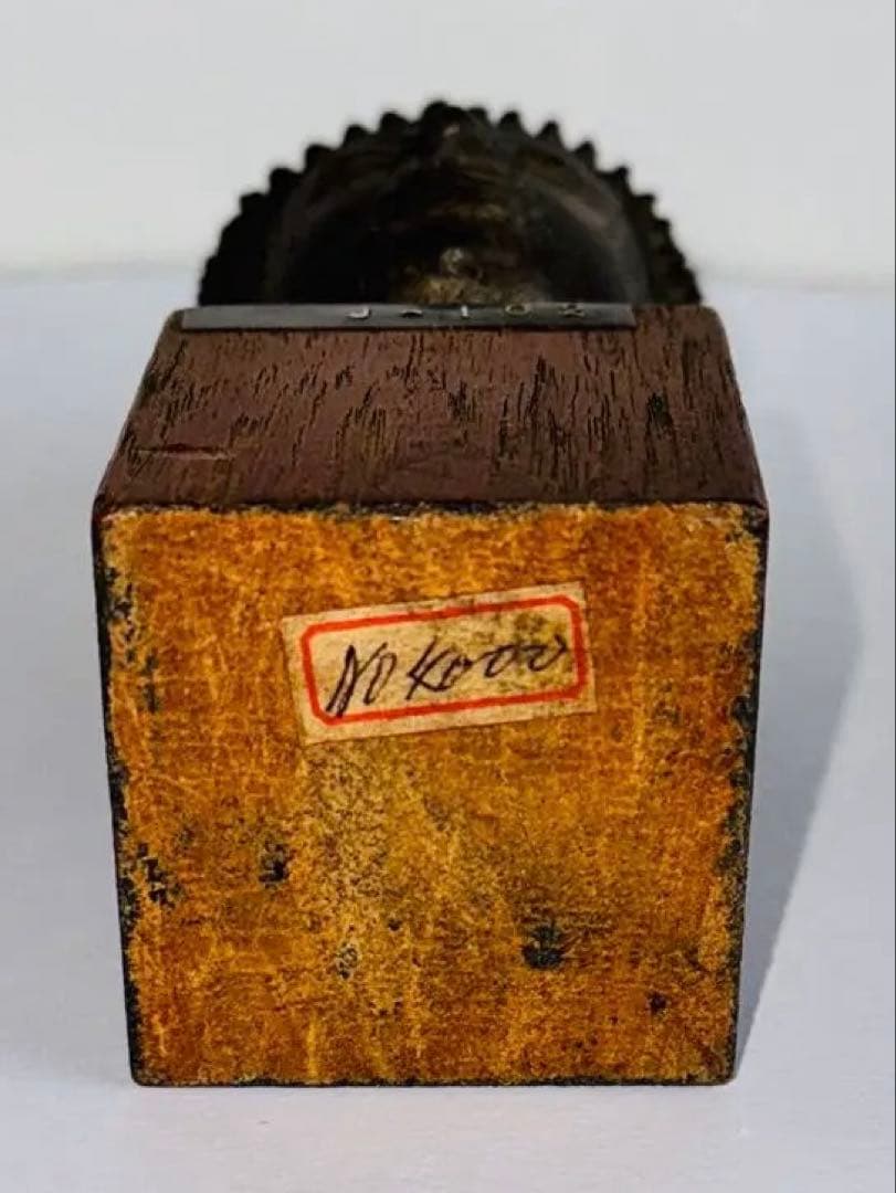 【希少】タイ　スコタイ　14世紀　ブロンズ像　タイ仏像　仏頭像　証明書付き