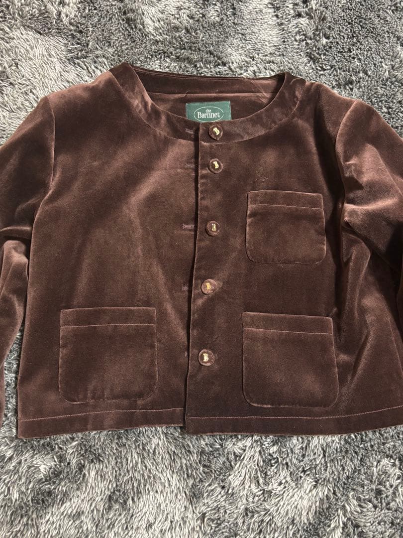 ジャケット・アウター the Barneet ClassyVelvetCollarlessJacket