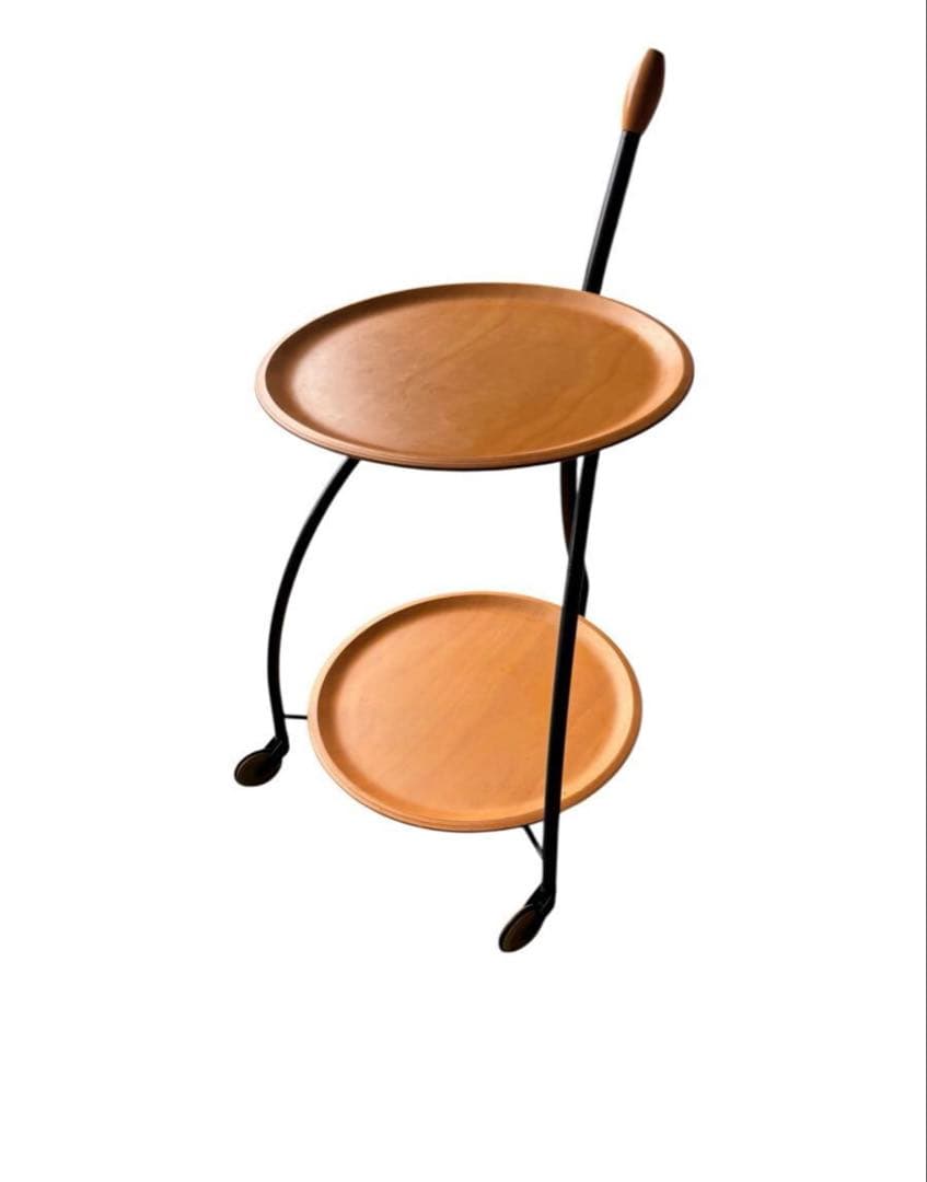 北欧スタイル サイドテーブル ワゴン ラウンド型 キャスター付き