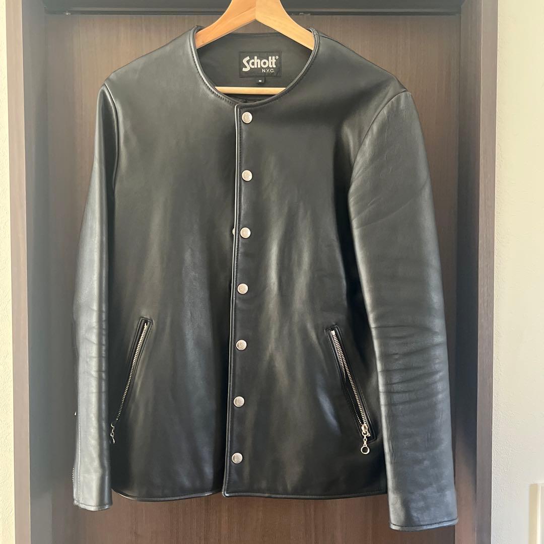 Schott ブラック レザー ジャケット M