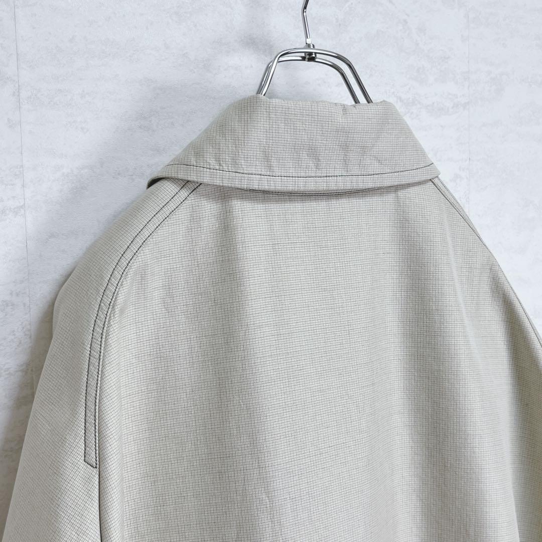 美品『トゥモローランド』バルマカーンコート シルク混 ボンディング タッタソール