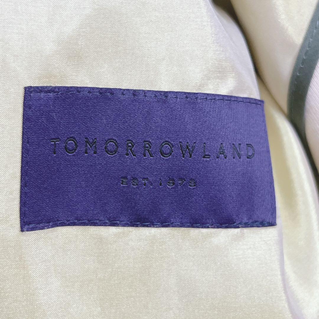 美品『トゥモローランド』バルマカーンコート シルク混 ボンディング タッタソール