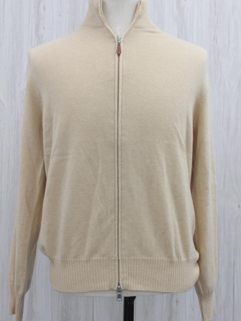 ▲ブルネロ クチネリ カシミア100%ジップアップカーディガン ベージュ