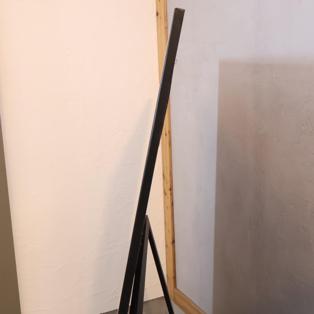 姿見 スタンドミラー 鏡 立て掛け 店舗什器 店舗 157㎝ モノクロ レザー調