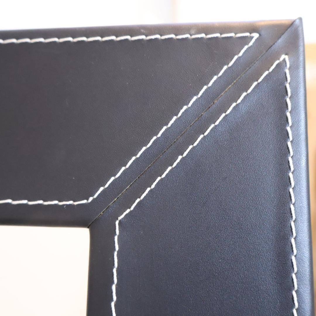 姿見 スタンドミラー 鏡 立て掛け 店舗什器 店舗 157㎝ モノクロ レザー調