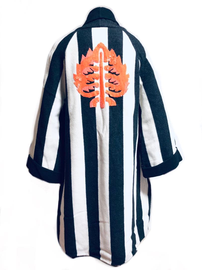 美品 UNDERCOVER 刺繍ガウンコート UCZ1302 黒白 カシミヤ