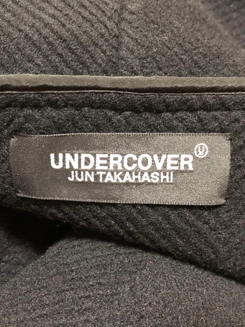 美品 UNDERCOVER 刺繍ガウンコート UCZ1302 黒白 カシミヤ