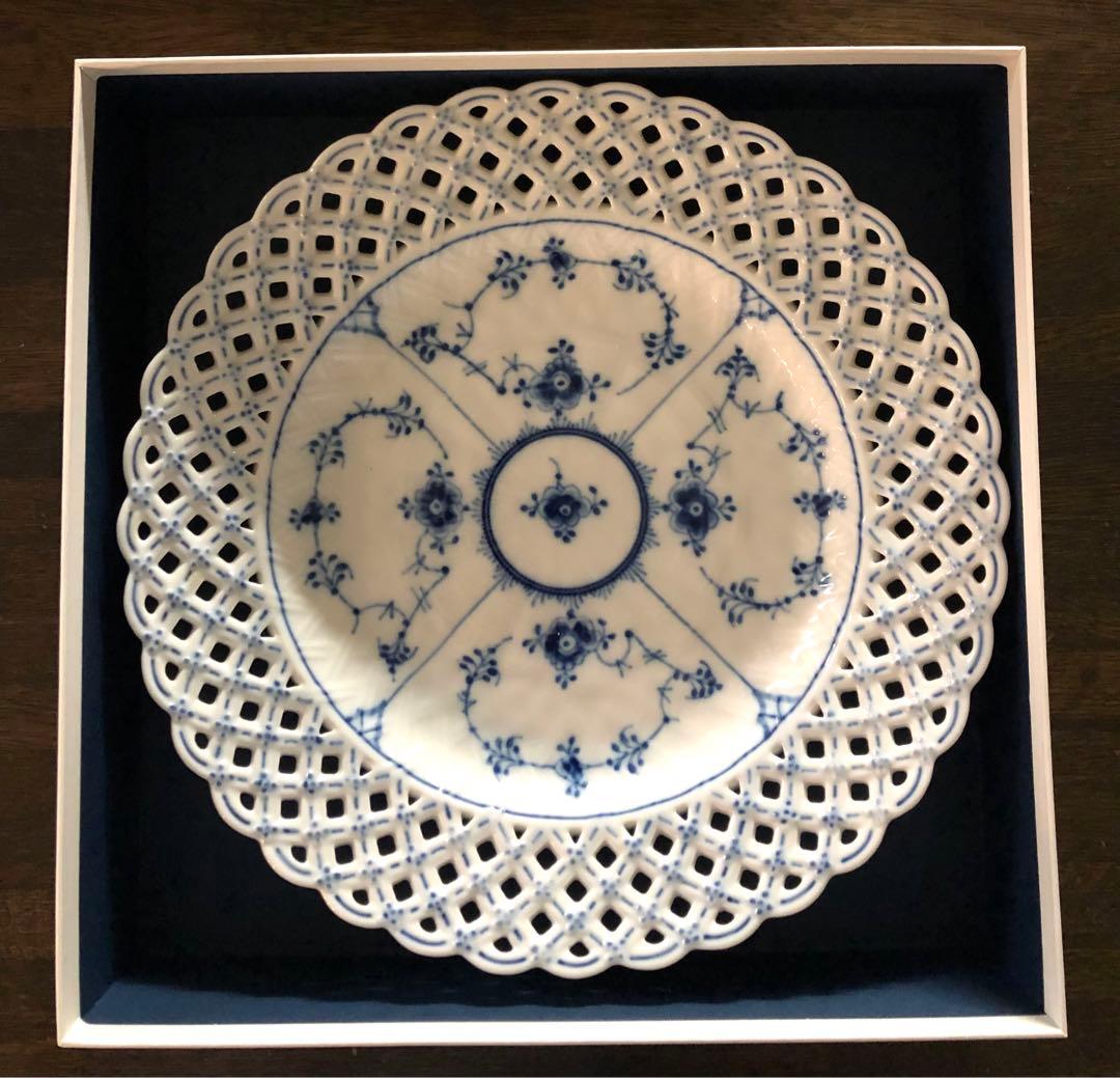   ブルーフルーテッド フルレース 皿25cm