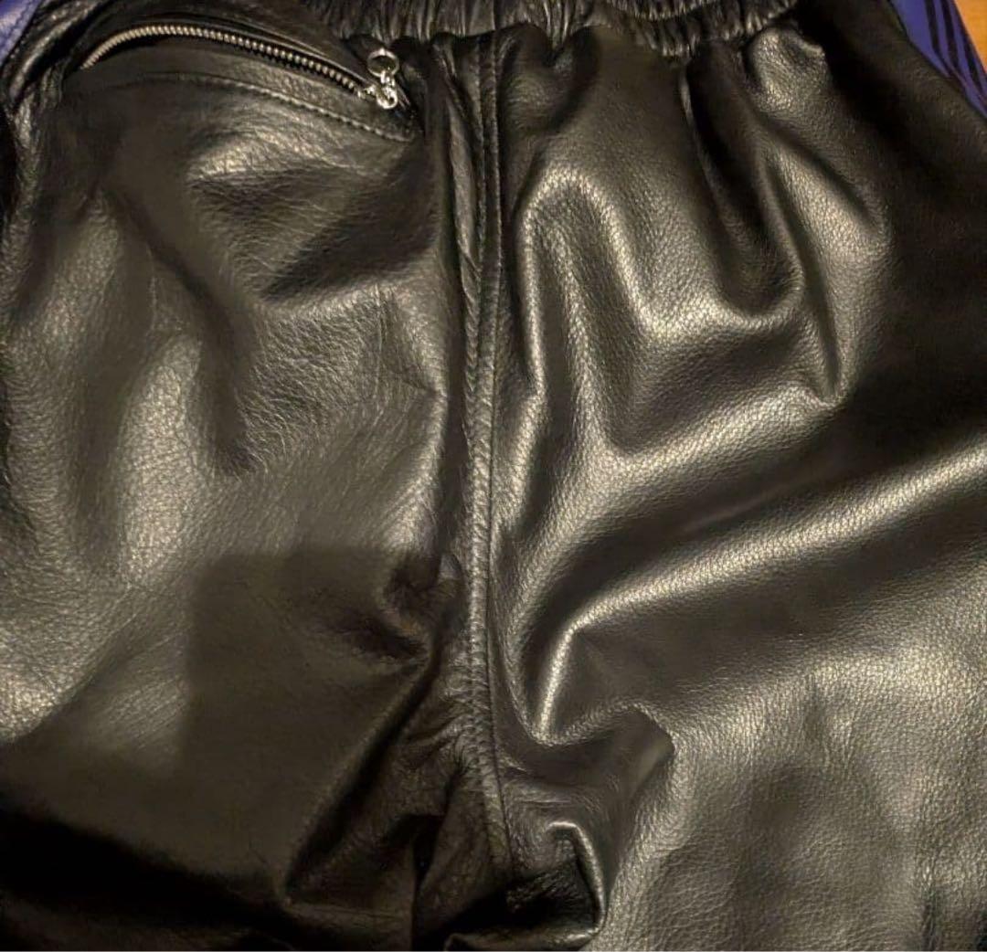 即完売・15万Schott × NEEDLES レザー トラックパンツ M